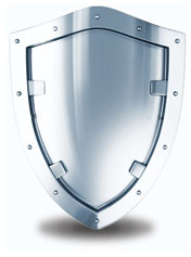 Shiny shield representing protected paperwork